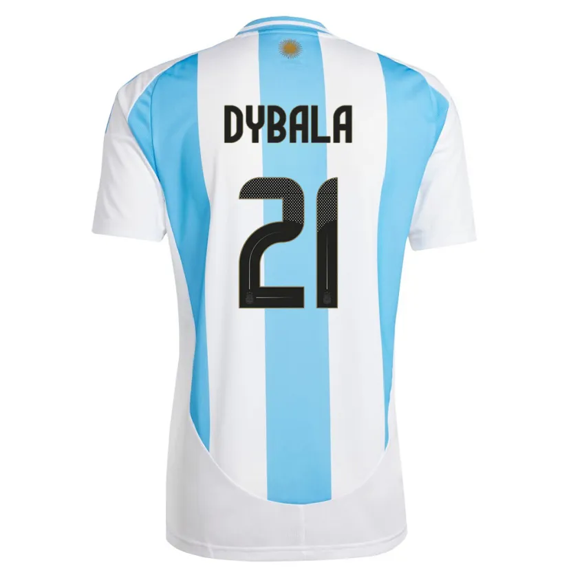 Danxen Kid Argentina Paulo Dybala #21 White Blue Home Jersey 24-26 T-Shirt