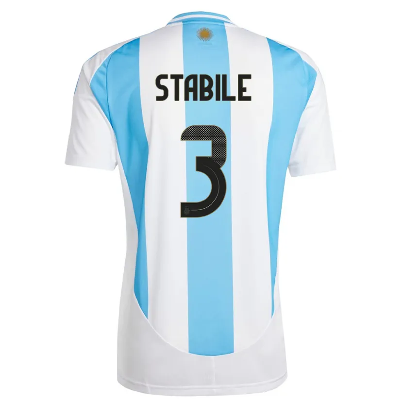 Danxen Kid Argentina Eliana Stabile #3 White Blue Home Jersey 24-26 T-Shirt