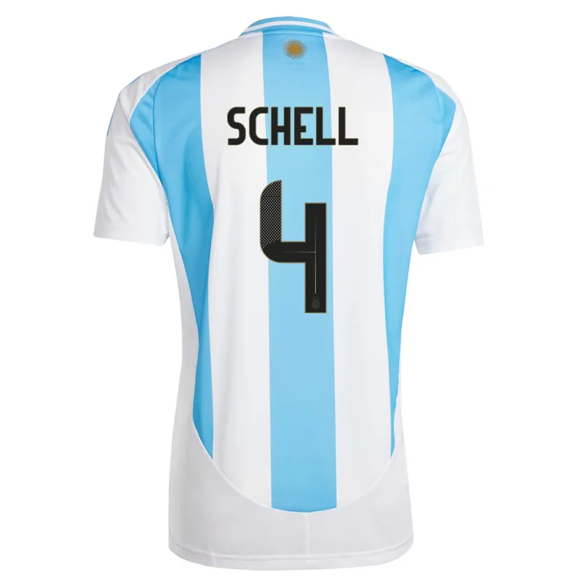 Danxen Kid Argentina Sofia Schell #4 White Blue Home Jersey 24-26 T-Shirt