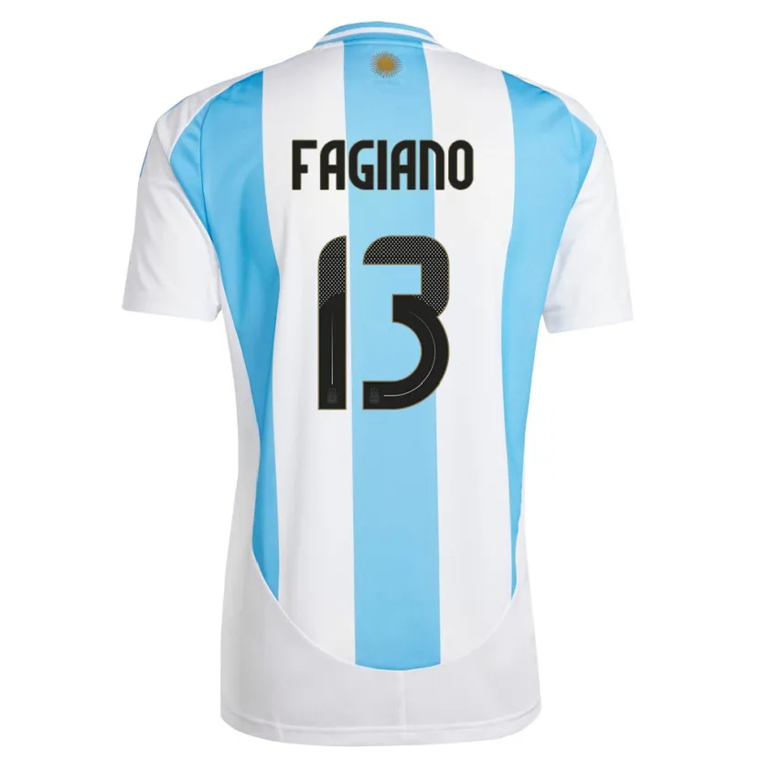 Danxen Kid Argentina Paloma Fagiano #13 White Blue Home Jersey 24-26 T-Shirt