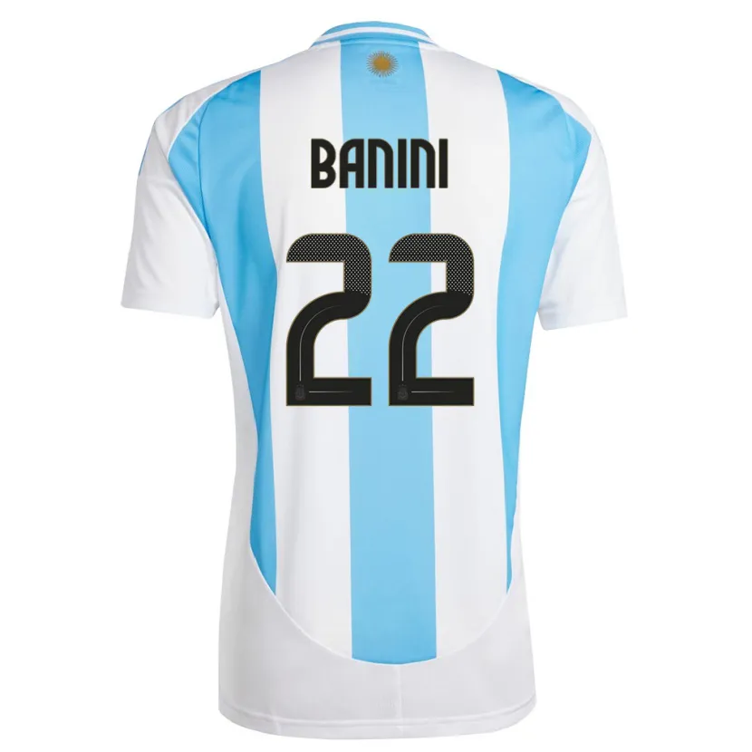 Danxen Kid Argentina Estefania Banini #22 White Blue Home Jersey 24-26 T-Shirt