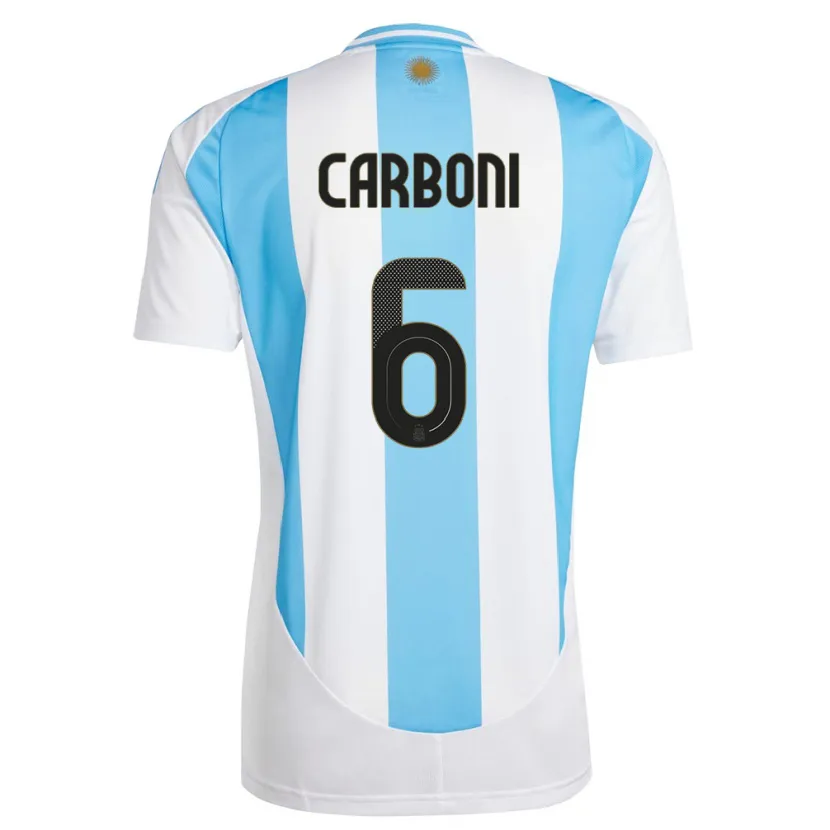 Danxen Kid Argentina Franco Carboni #6 White Blue Home Jersey 24-26 T-Shirt