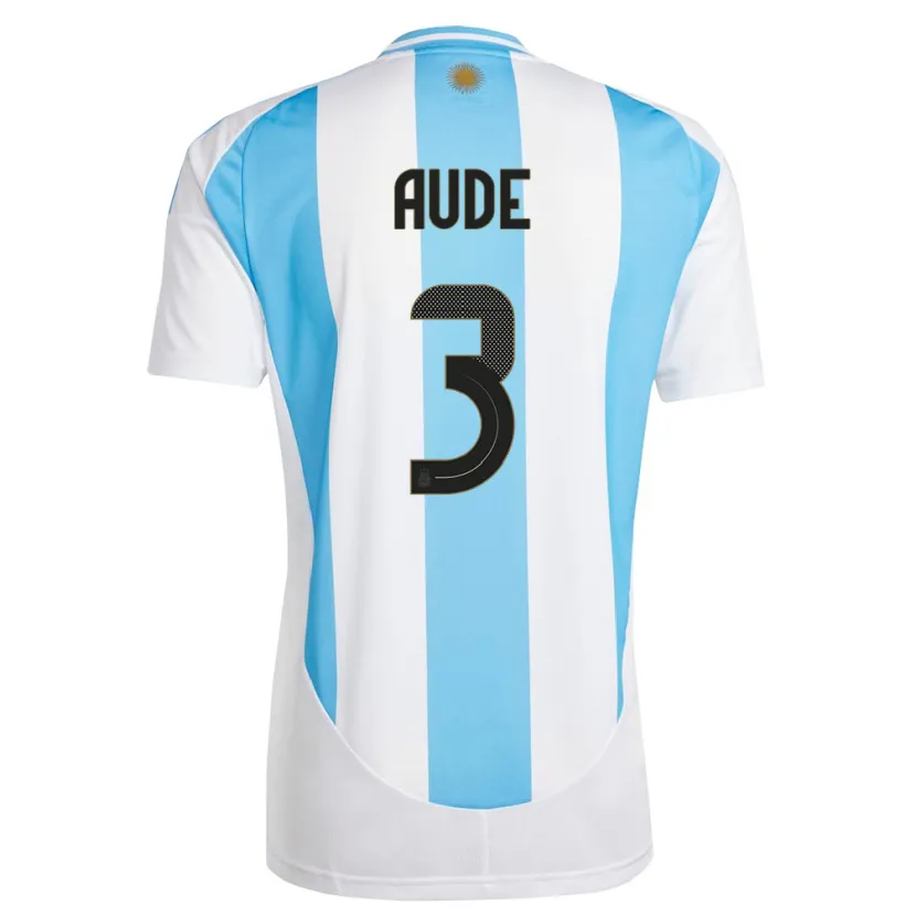 Danxen Kid Argentina Julian Aude #3 White Blue Home Jersey 24-26 T-Shirt