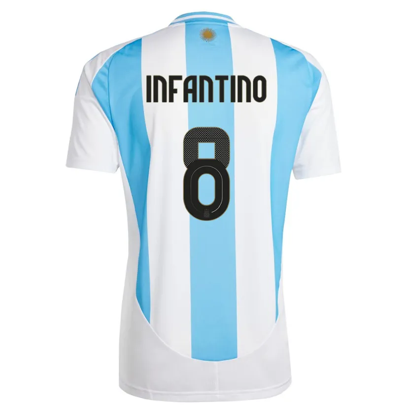 Danxen Kid Argentina Gino Infantino #8 White Blue Home Jersey 24-26 T-Shirt