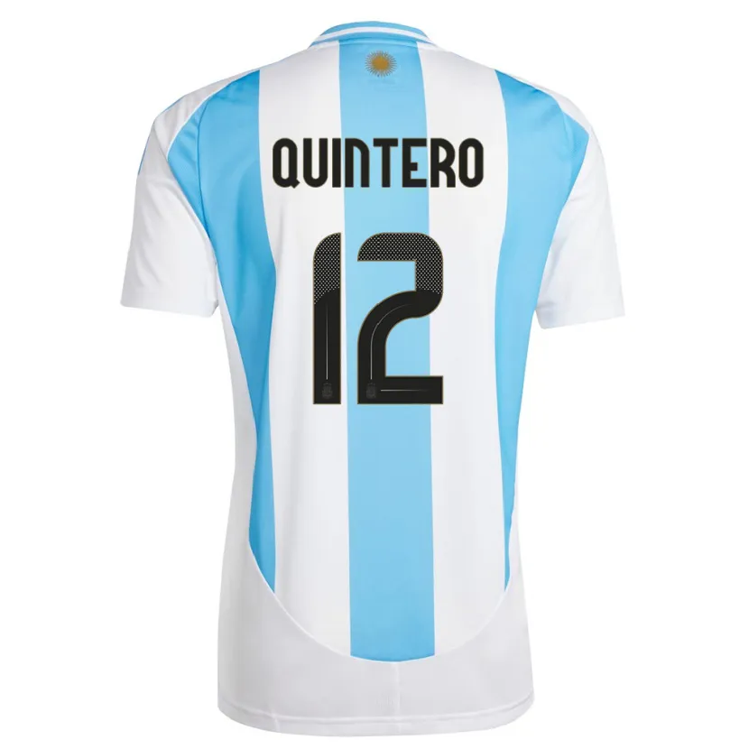 Danxen Kid Argentina Valentino Quintero #12 White Blue Home Jersey 24-26 T-Shirt