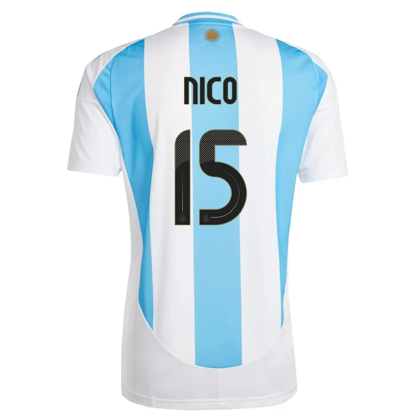 Danxen Kid Argentina Nico  #15 White Blue Home Jersey 24-26 T-Shirt