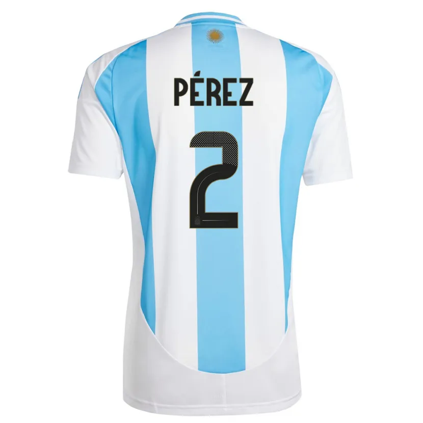 Danxen Kid Argentina Nehuen Perez #2 White Blue Home Jersey 24-26 T-Shirt