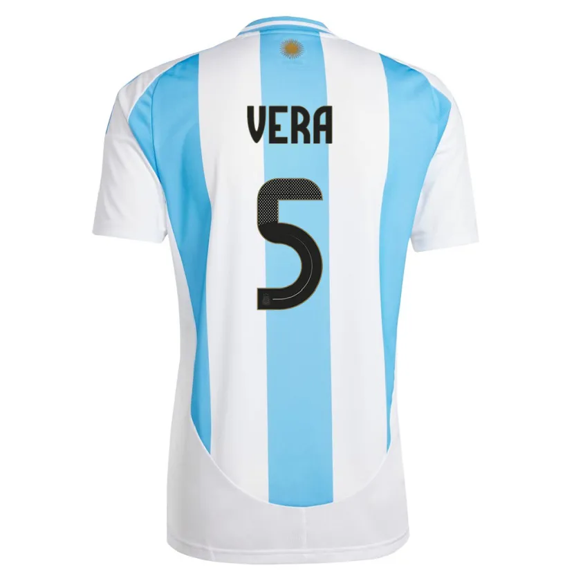 Danxen Kid Argentina Fausto Vera #5 White Blue Home Jersey 24-26 T-Shirt