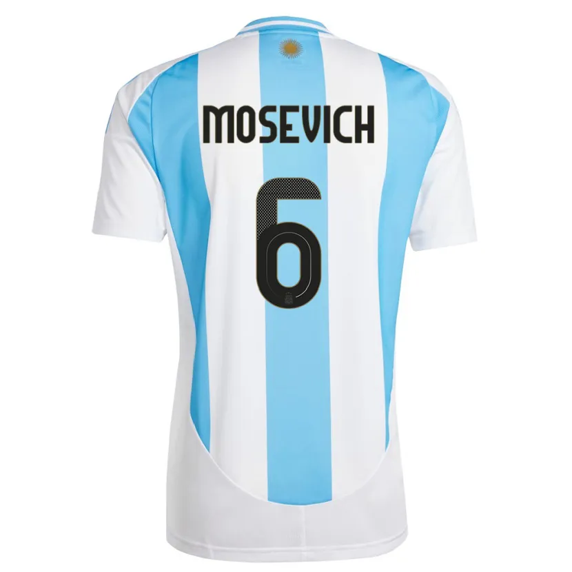 Danxen Kid Argentina Leonel Mosevich #6 White Blue Home Jersey 24-26 T-Shirt