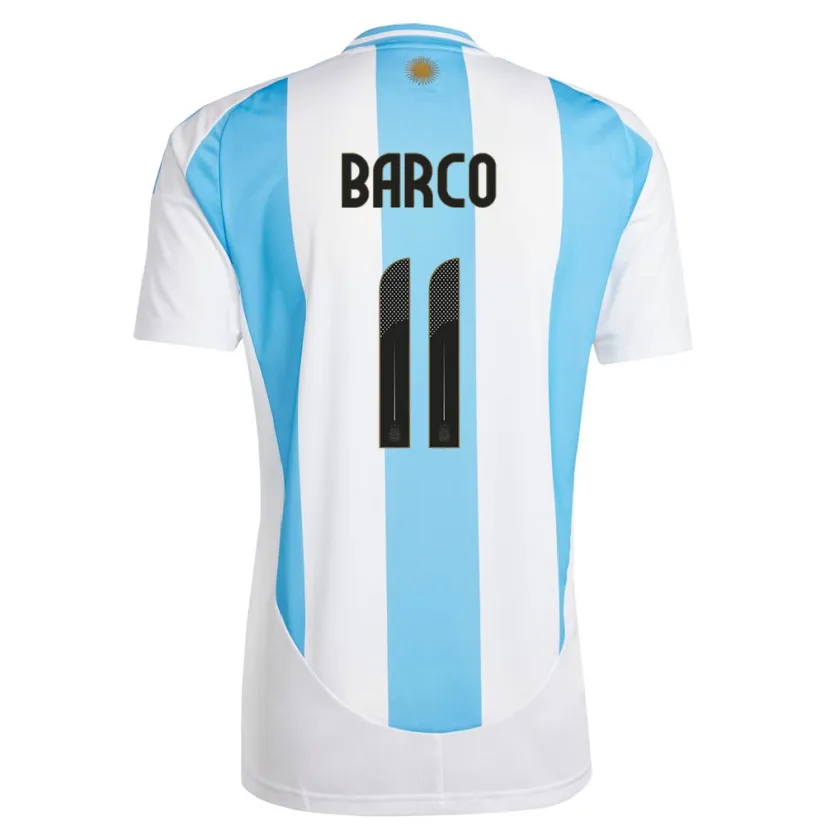 Danxen Kid Argentina Ezequiel Barco #11 White Blue Home Jersey 24-26 T-Shirt