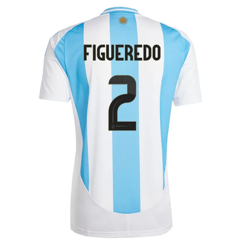 Danxen Kid Argentina Leandro Figueredo #2 White Blue Home Jersey 24-26 T-Shirt