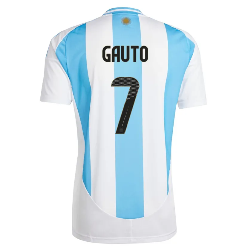 Danxen Kid Argentina Juan Gauto #7 White Blue Home Jersey 24-26 T-Shirt