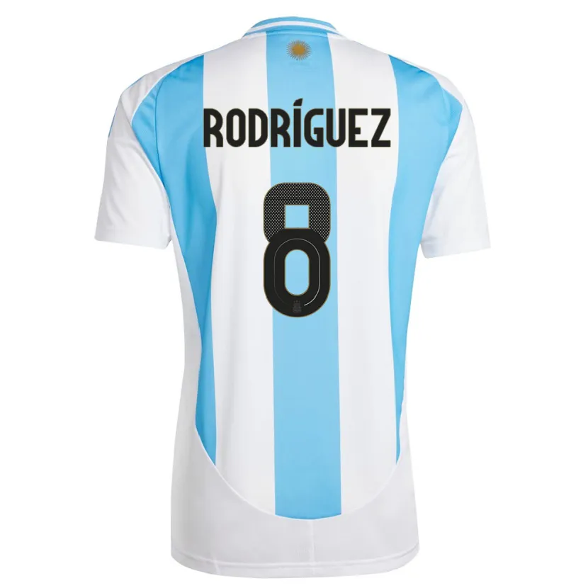 Danxen Kid Argentina Agustin Rodriguez #8 White Blue Home Jersey 24-26 T-Shirt