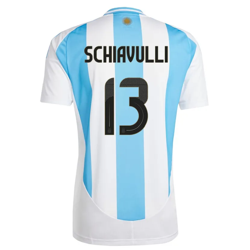 Danxen Kid Argentina Thiago Schiavulli #13 White Blue Home Jersey 24-26 T-Shirt