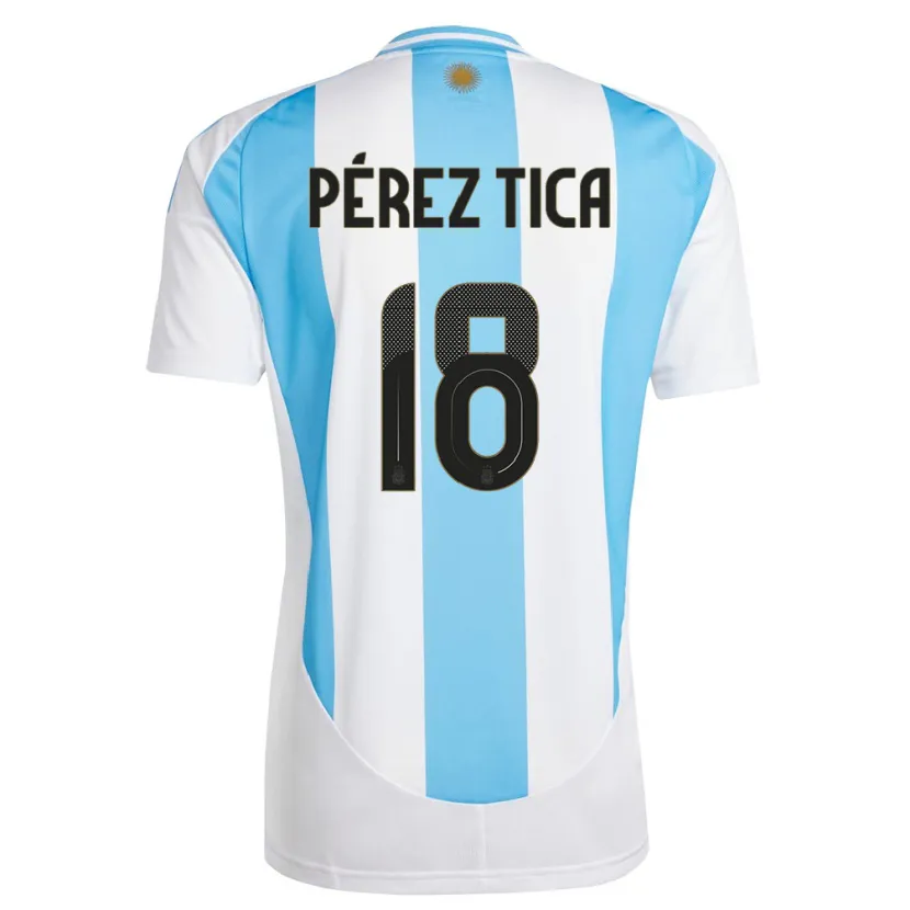 Danxen Kid Argentina Jeremias Perez Tica #18 White Blue Home Jersey 24-26 T-Shirt