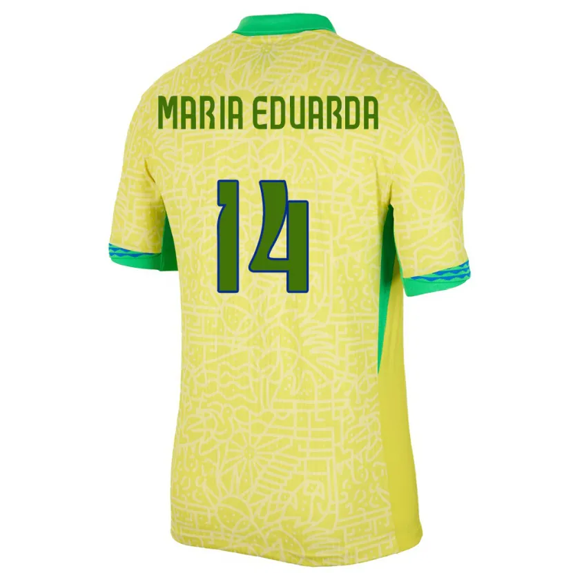 Danxen Kid Brazil Maria Eduarda #14 Yellow Home Jersey 24-26 T-Shirt