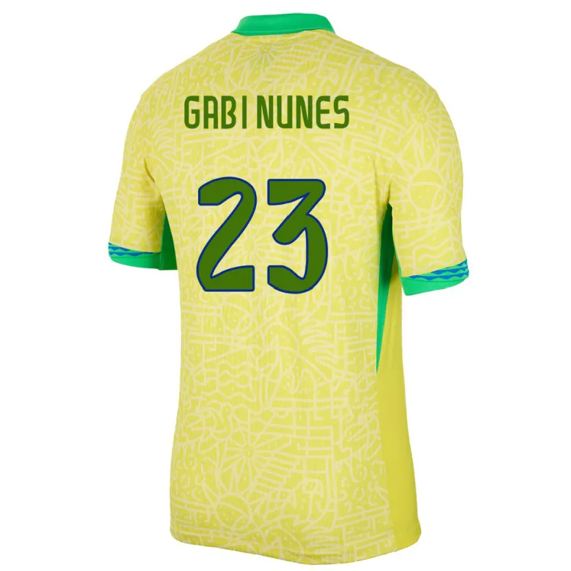 Danxen Kid Brazil Gabi Nunes #23 Yellow Home Jersey 24-26 T-Shirt