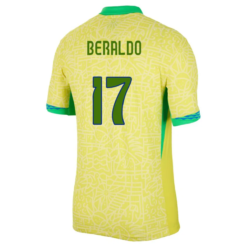 Danxen Kid Brazil Lucas Beraldo #17 Yellow Home Jersey 24-26 T-Shirt