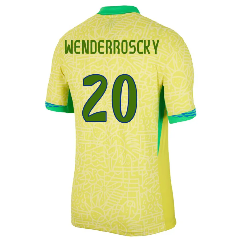 Danxen Kid Brazil Arthur Wenderroscky #20 Yellow Home Jersey 24-26 T-Shirt