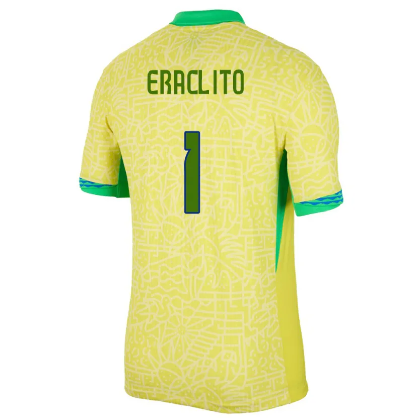 Danxen Kid Brazil Marcelo Eraclito #1 Yellow Home Jersey 24-26 T-Shirt