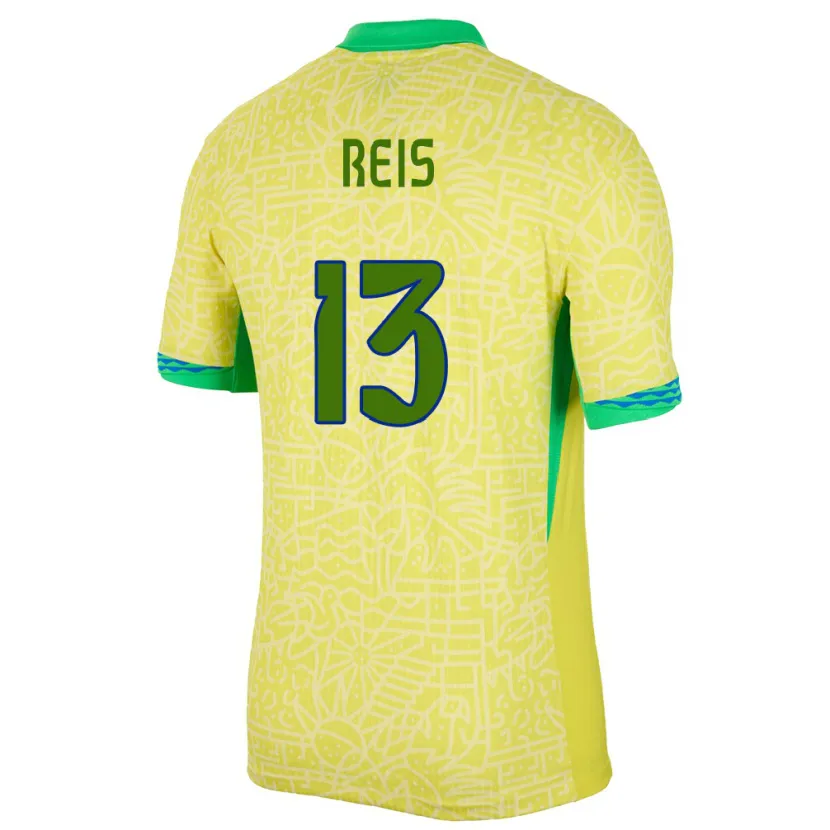 Danxen Kid Brazil Vitor Reis #13 Yellow Home Jersey 24-26 T-Shirt