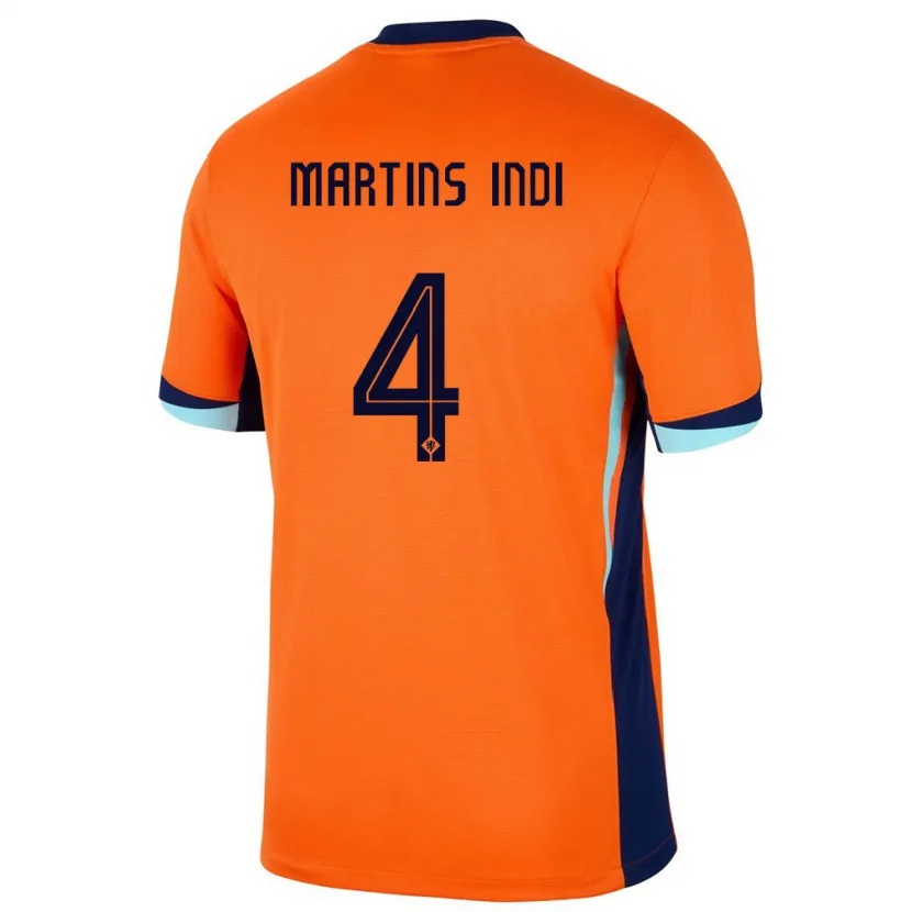 Danxen Kid Netherlands Bruno Martins Indi #4 Orange Home Jersey 24-26 T-Shirt