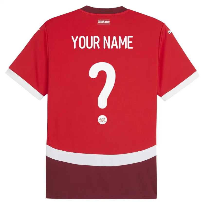 Danxen Kid Switzerland Your Name #0 Red Home Jersey 24-26 T-Shirt