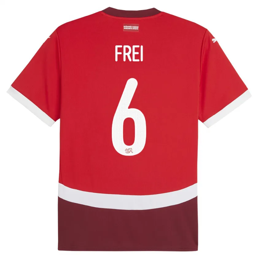 Danxen Kid Switzerland Fabian Frei #6 Red Home Jersey 24-26 T-Shirt