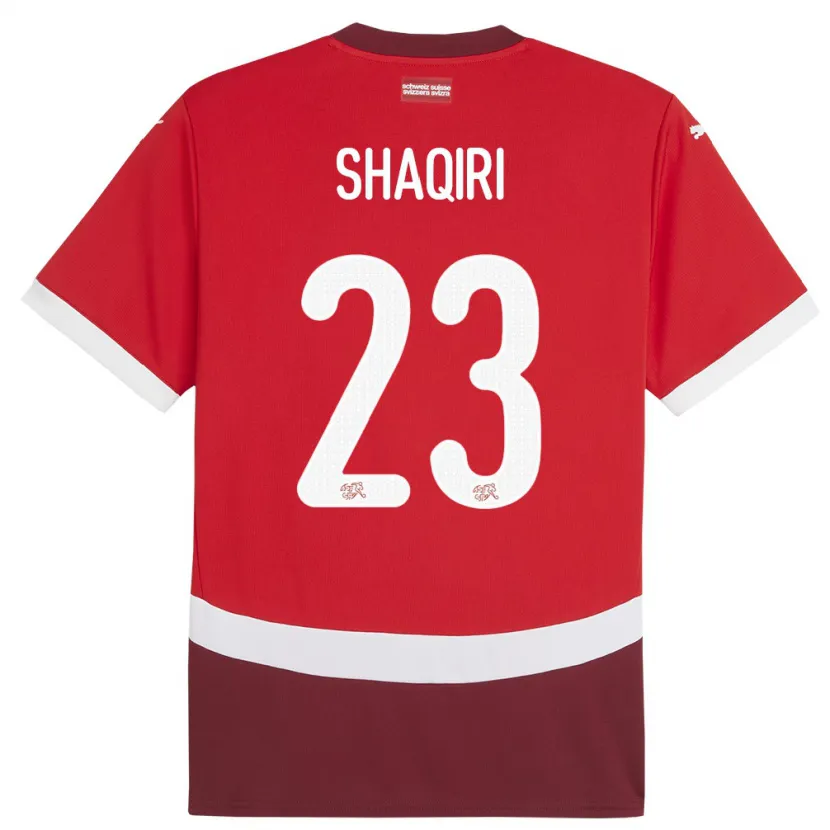 Danxen Kid Switzerland Xherdan Shaqiri #23 Red Home Jersey 24-26 T-Shirt