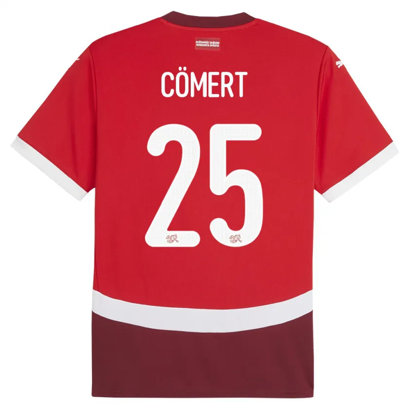 Danxen Kid Switzerland Eray Comert #25 Red Home Jersey 24-26 T-Shirt