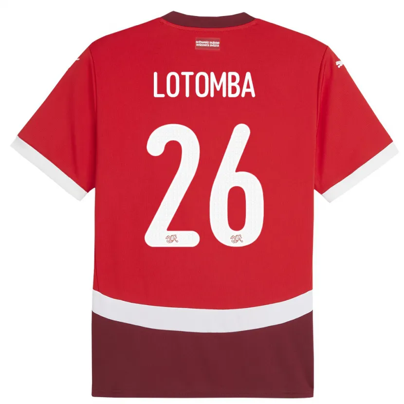 Danxen Kid Switzerland Jordan Lotomba #26 Red Home Jersey 24-26 T-Shirt