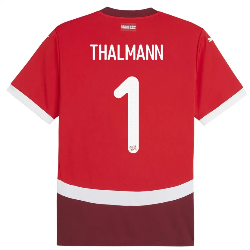 Danxen Kid Switzerland Gaelle Thalmann #1 Red Home Jersey 24-26 T-Shirt