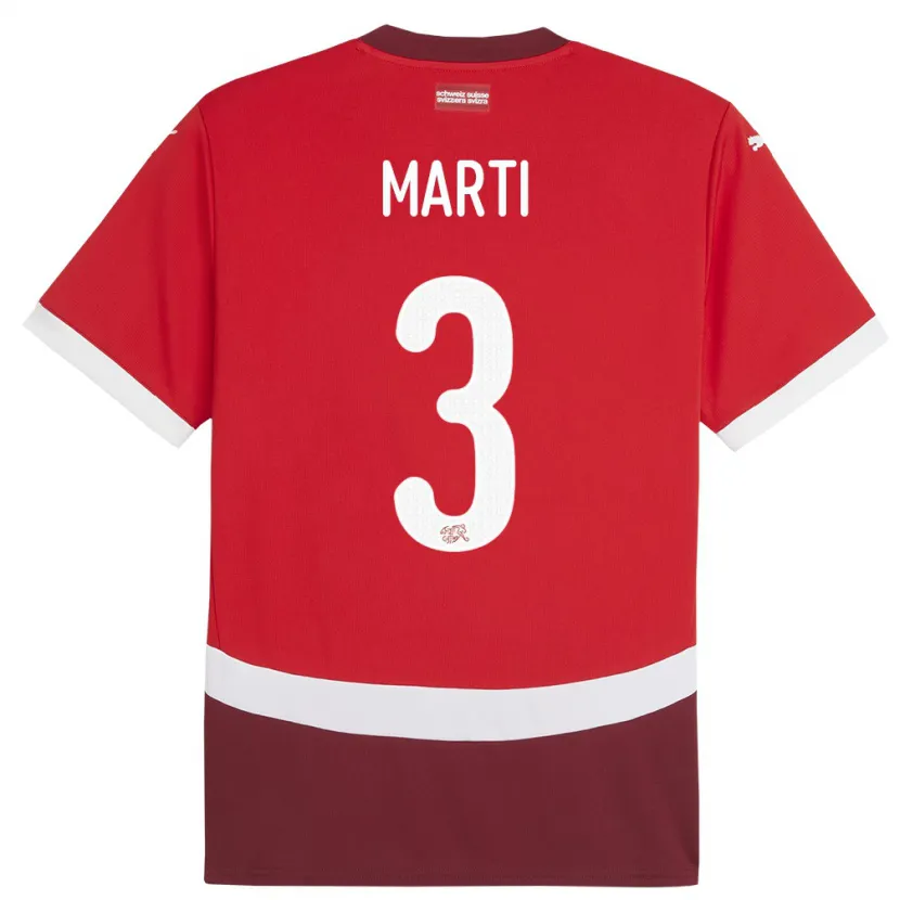 Danxen Kid Switzerland Lara Marti #3 Red Home Jersey 24-26 T-Shirt