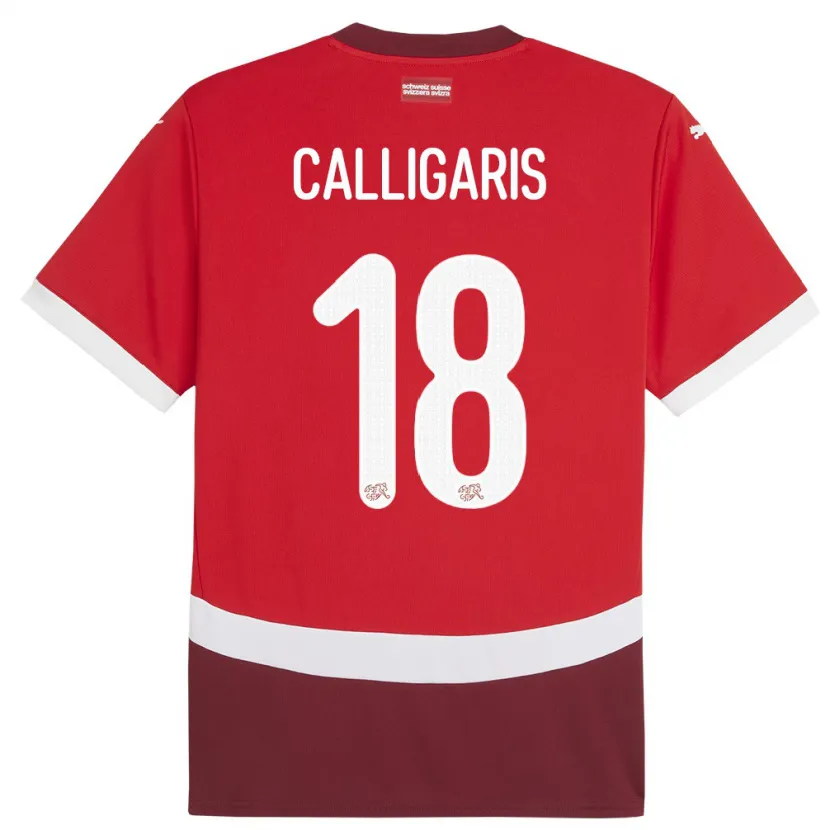 Danxen Kid Switzerland Viola Calligaris #18 Red Home Jersey 24-26 T-Shirt