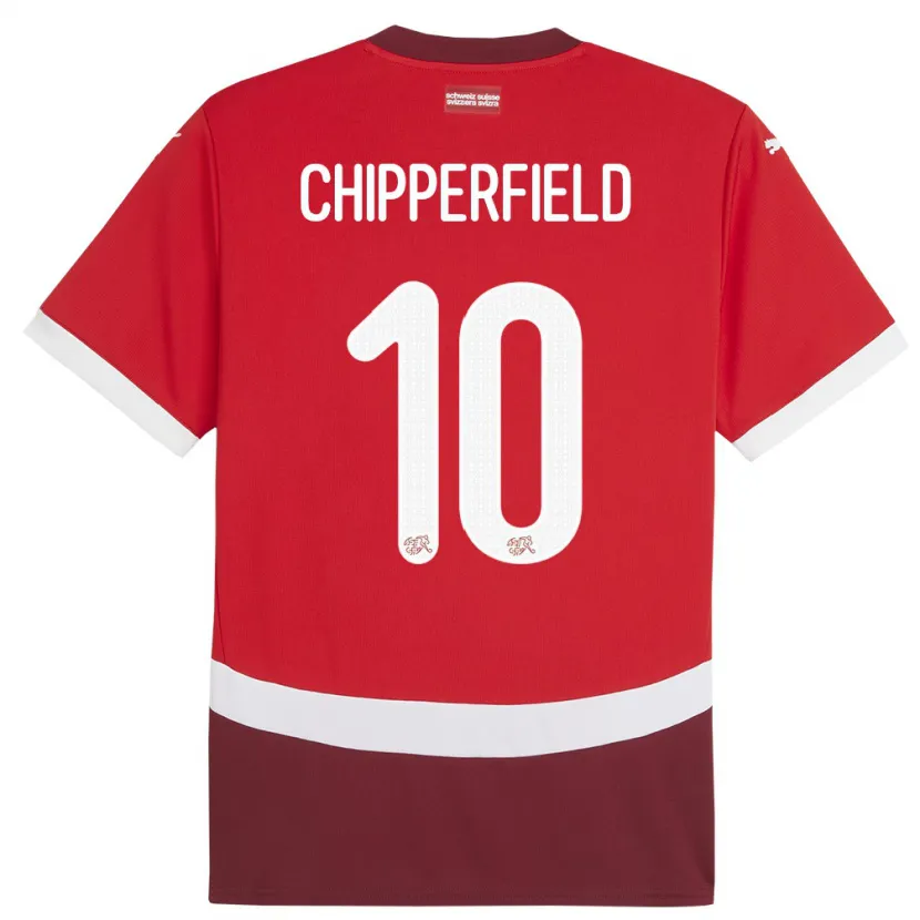 Danxen Kid Switzerland Liam Chipperfield #10 Red Home Jersey 24-26 T-Shirt