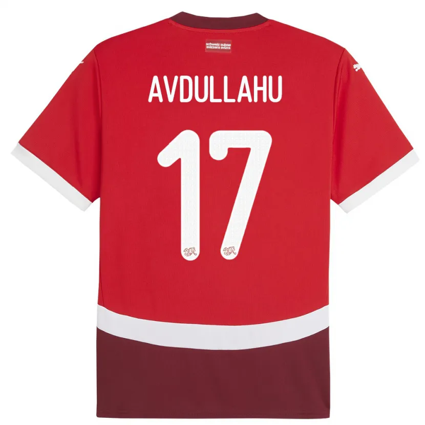 Danxen Kid Switzerland Leon Avdullahu #17 Red Home Jersey 24-26 T-Shirt