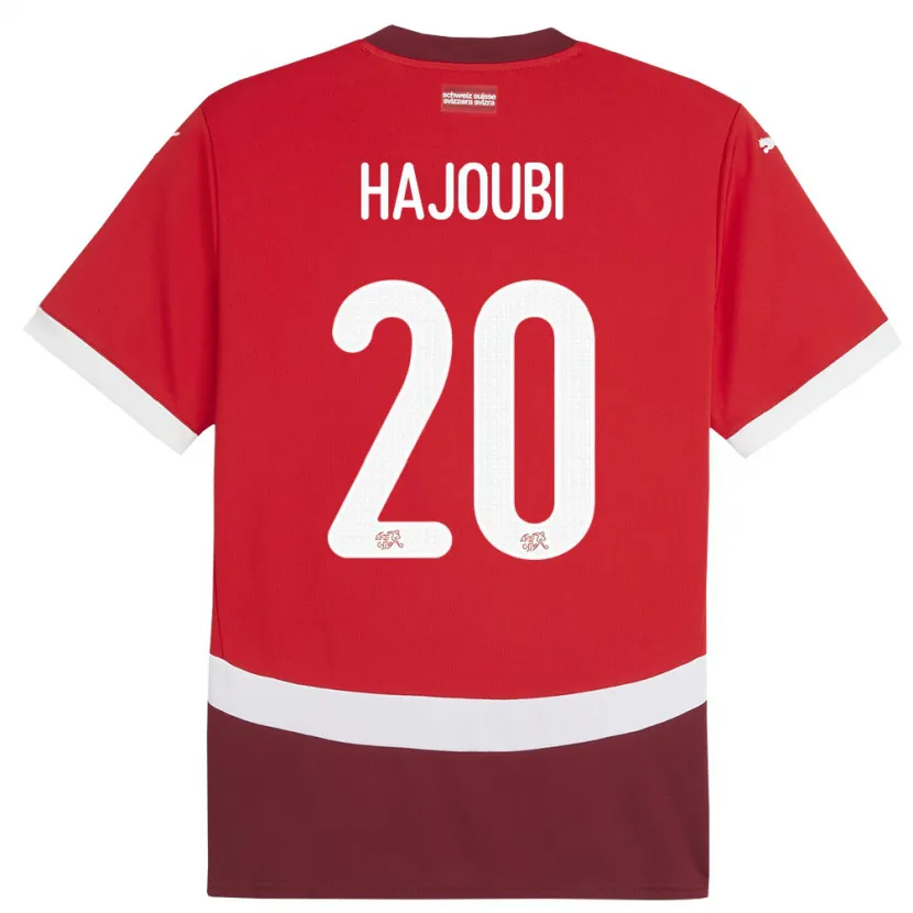 Danxen Kid Switzerland Amin Hajoubi #20 Red Home Jersey 24-26 T-Shirt