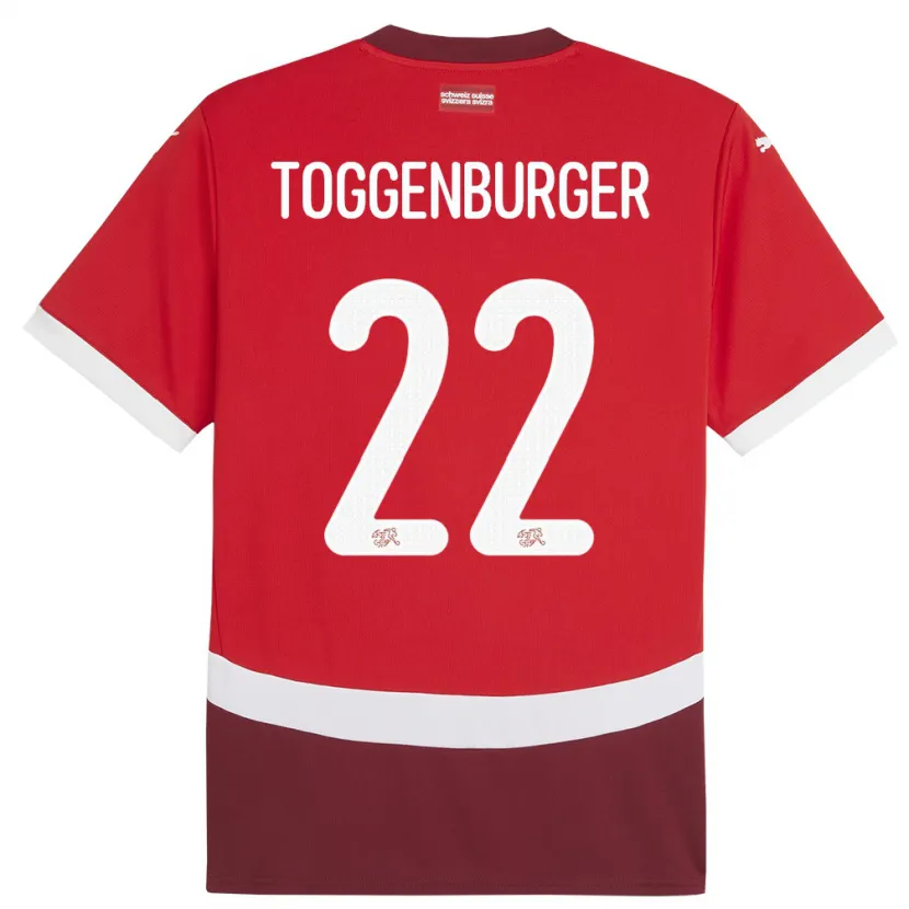 Danxen Kid Switzerland Nando Toggenburger #22 Red Home Jersey 24-26 T-Shirt