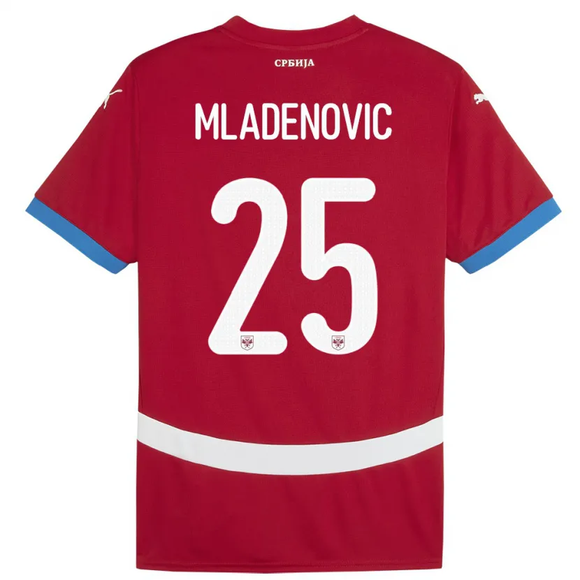 Danxen Kid Serbia Filip Mladenovic #25 Red Home Jersey 24-26 T-Shirt