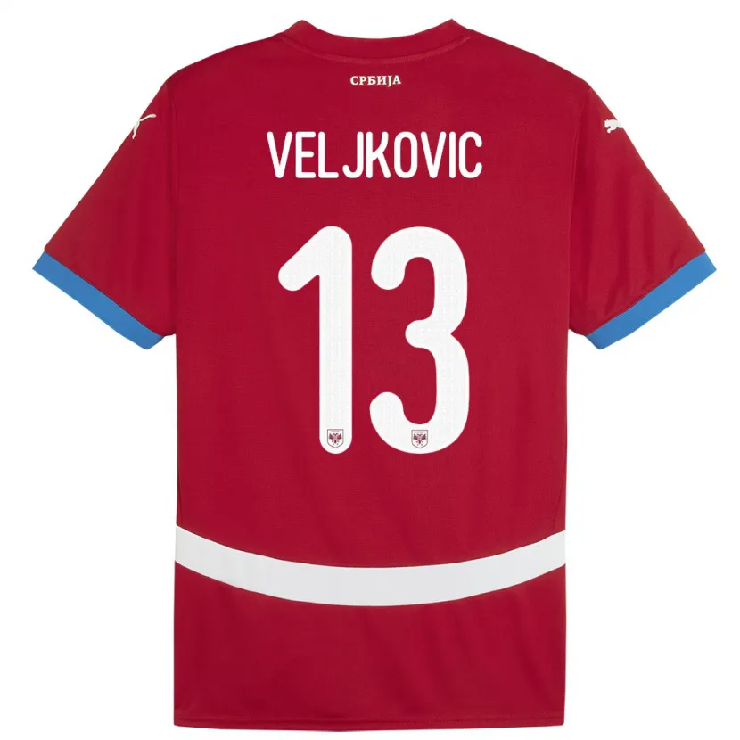 Danxen Kid Serbia Milos Veljkovic #13 Red Home Jersey 24-26 T-Shirt