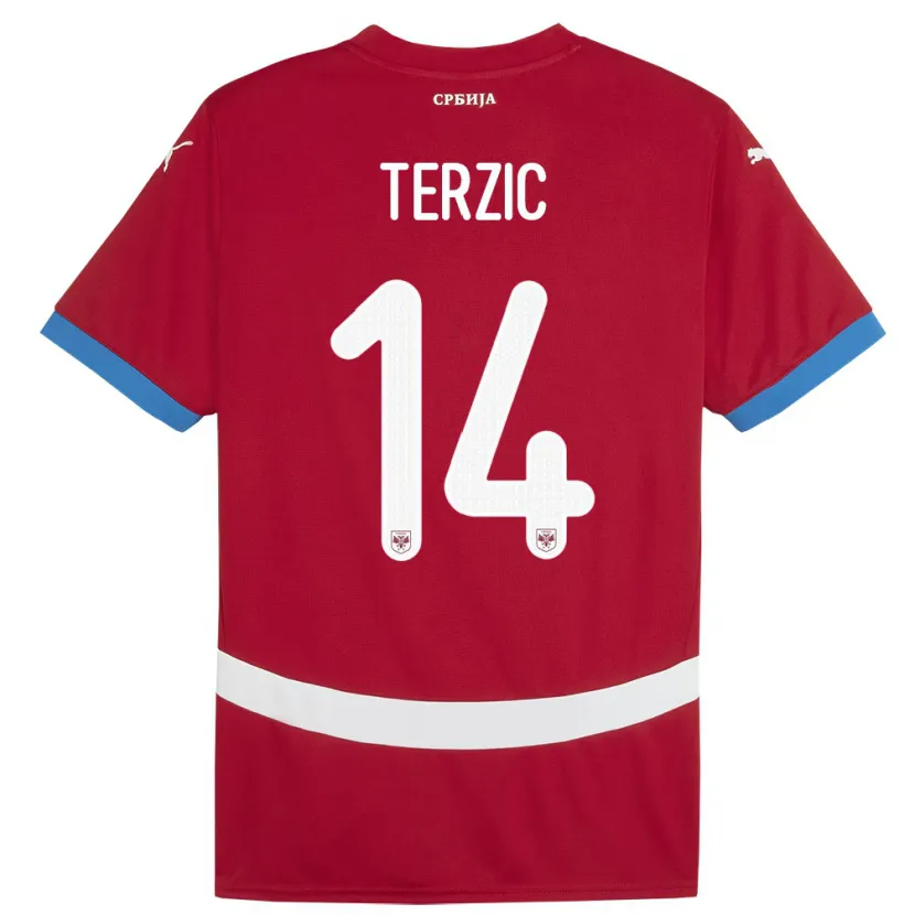 Danxen Kid Serbia Aleksa Terzic #14 Red Home Jersey 24-26 T-Shirt