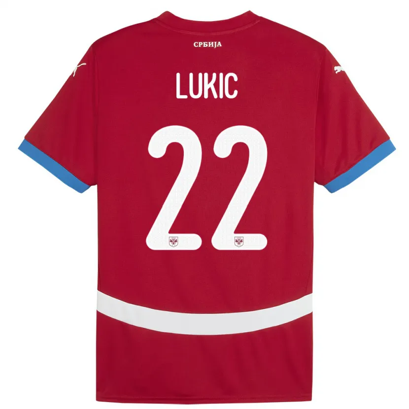 Danxen Kid Serbia Sasa Lukic #22 Red Home Jersey 24-26 T-Shirt