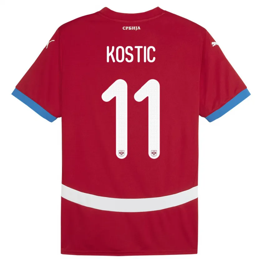 Danxen Kid Serbia Filip Kostic #11 Red Home Jersey 24-26 T-Shirt