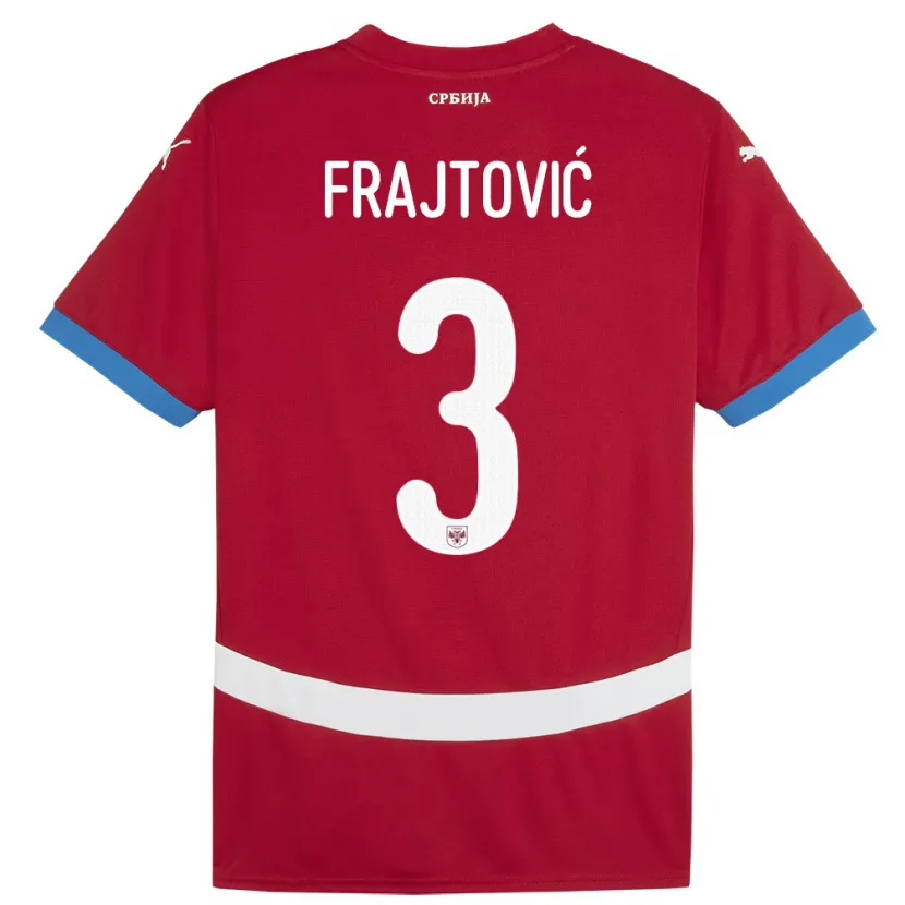 Danxen Kid Serbia Andela Frajtovic #3 Red Home Jersey 24-26 T-Shirt