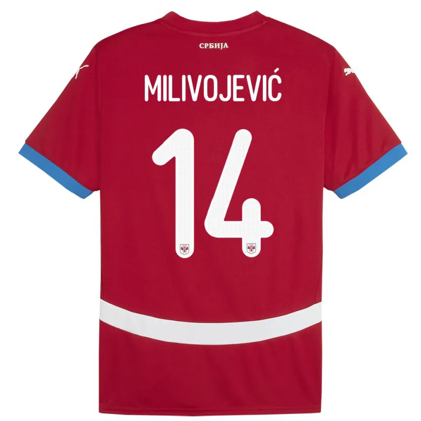 Danxen Kid Serbia Vesna Milivojevic #14 Red Home Jersey 24-26 T-Shirt