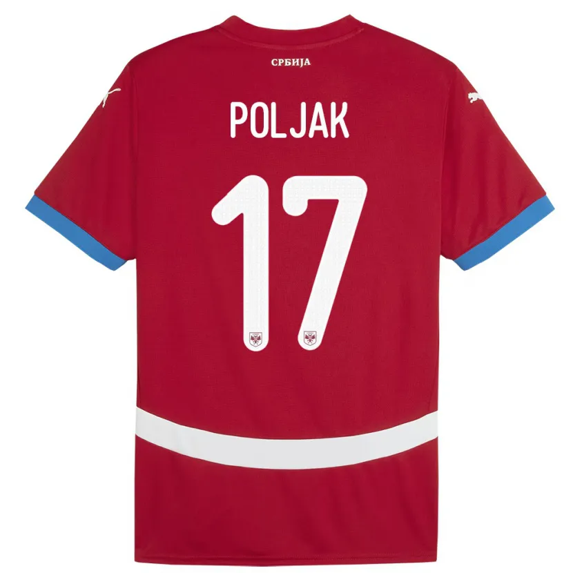 Danxen Kid Serbia Allegra Poljak #17 Red Home Jersey 24-26 T-Shirt