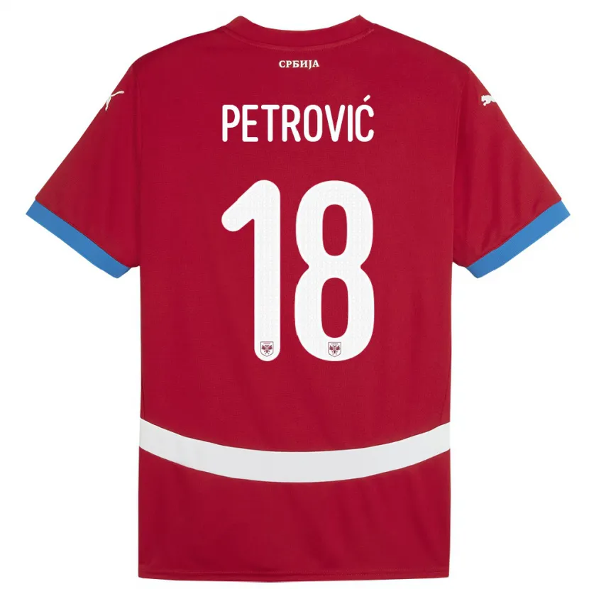 Danxen Kid Serbia Emilija Petrovic #18 Red Home Jersey 24-26 T-Shirt