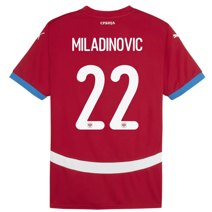 Danxen Kid Serbia Igor Miladinovic #22 Red Home Jersey 24-26 T-Shirt