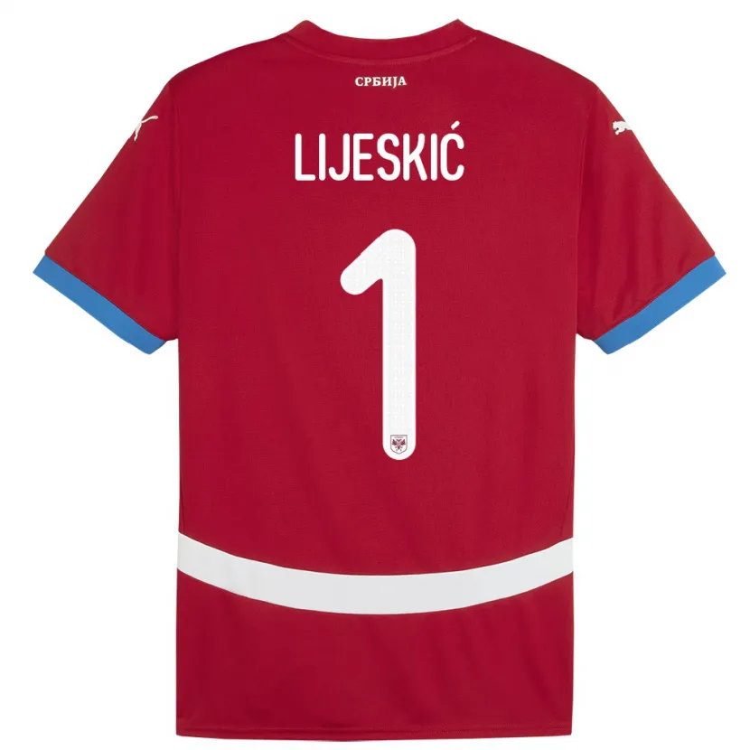 Danxen Kid Serbia Luka Lijeskic #1 Red Home Jersey 24-26 T-Shirt