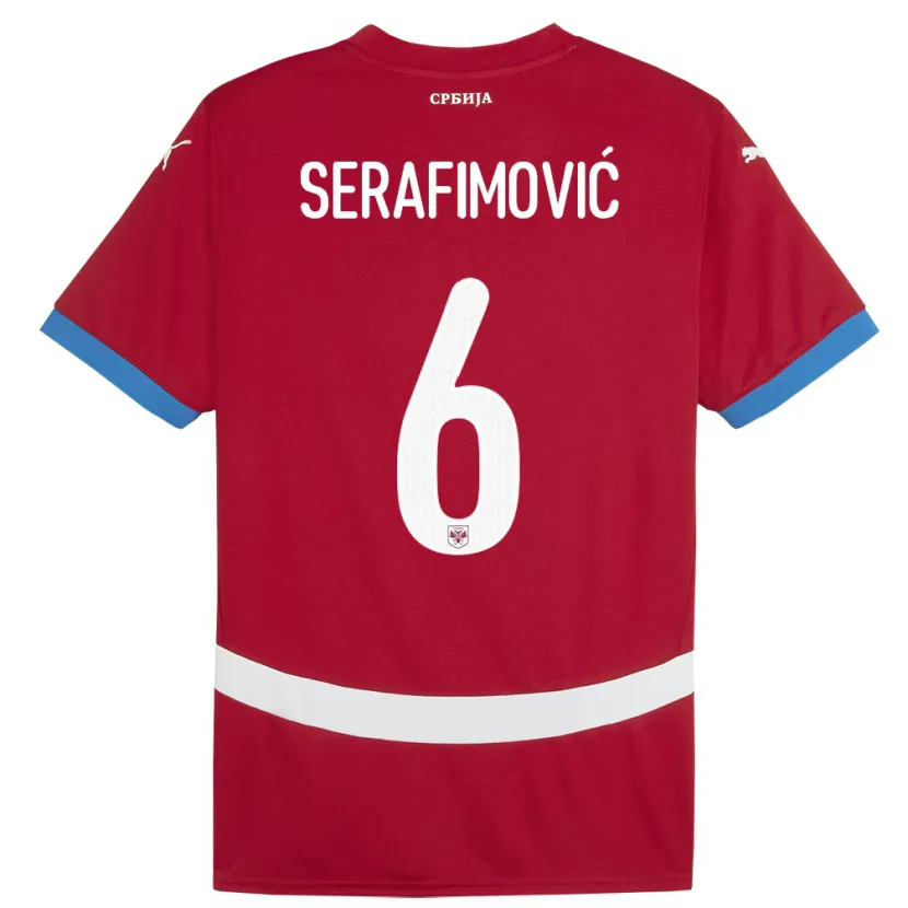 Danxen Kid Serbia Vojin Serafimovic #6 Red Home Jersey 24-26 T-Shirt